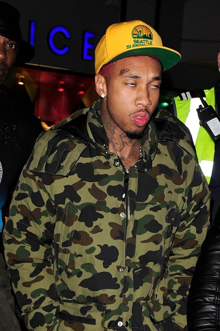 Annoyed much? Tyga was spotted arriving at Cirque Le Soir ahead of a scheduled performance.