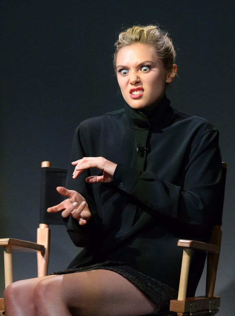 "Avengers: Age Of Ultron" star Elizabeth Olsen kept it ultra serious during a Q&A at the Apple store in Soho.