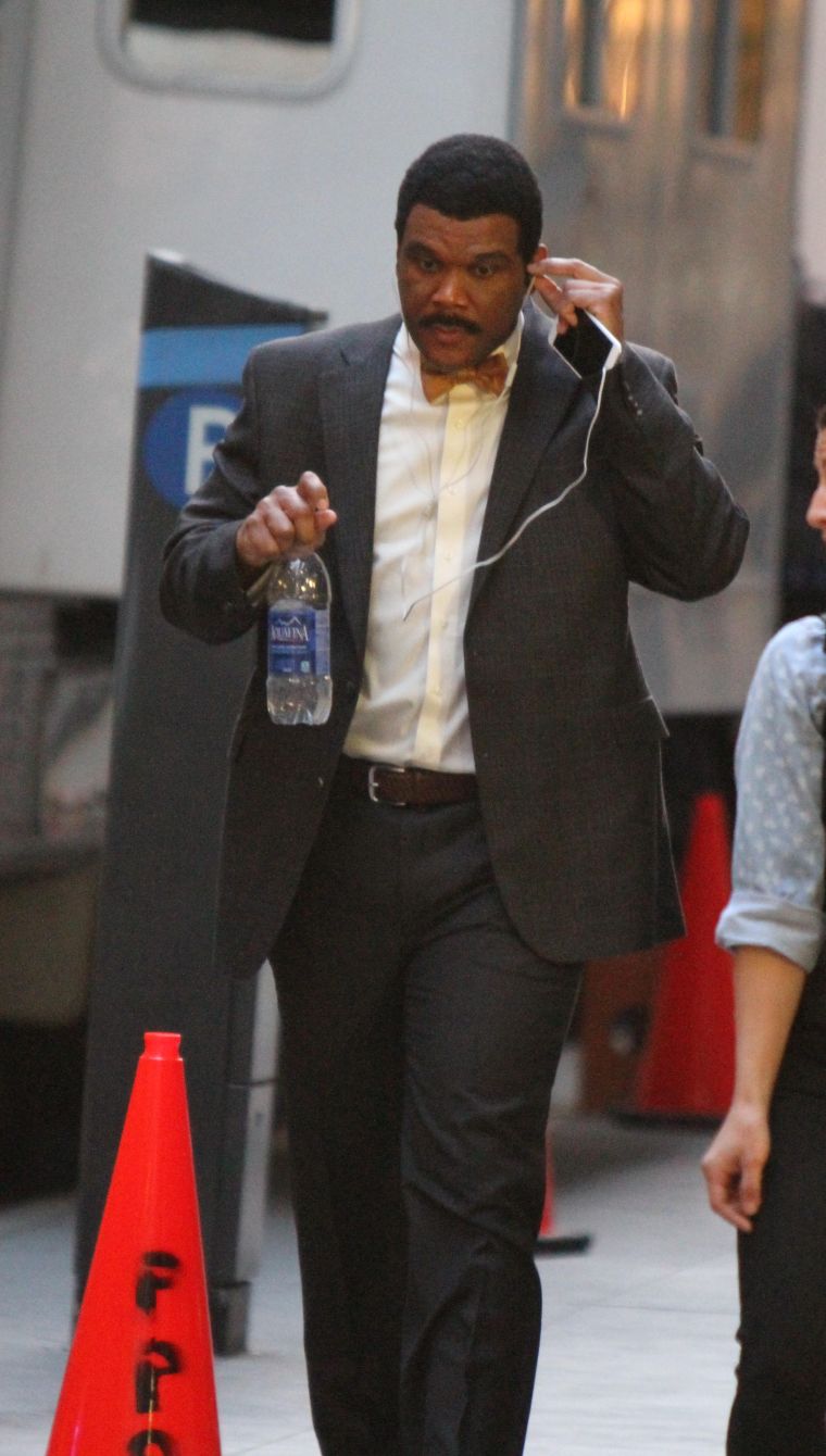 Here’s Tyler Perry dressed as Baxter Stockman, the character he’ll be playing in the upcoming “Teenage Mutant Ninja Turtles 2,” which he was filming at Grand Central Terminal in Manhattan, NYC.