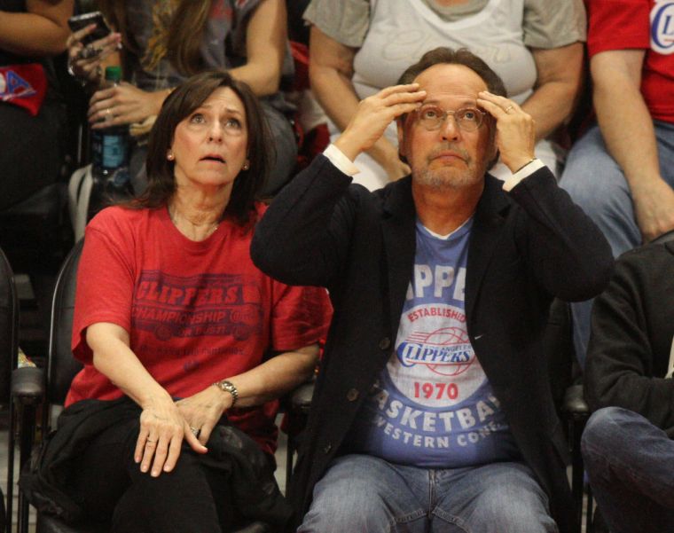 Last night's Clippers game had Billy Crystal rather stressed as he sat courtside.