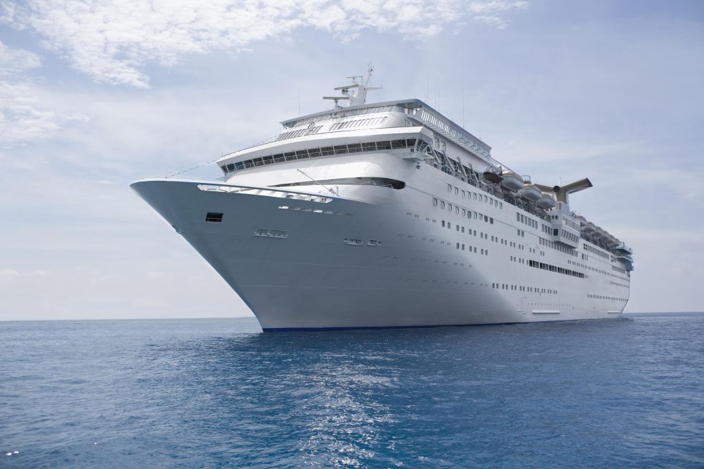 Cruise ship in caribbean sea