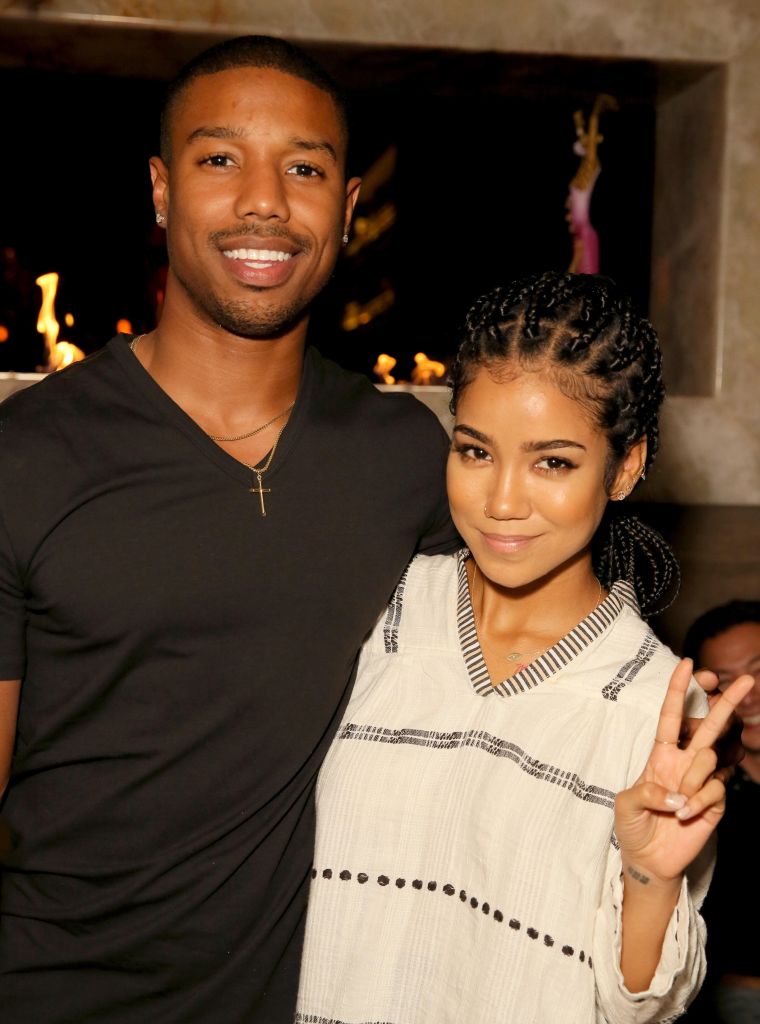 Michael B. Jordan and singer Jhene Aiko took a picture together at the EDL's grand opening party for Toca Madera in L.A.