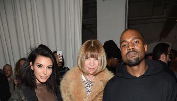 Kim Kardashian, Anna Wintour, and Kanye West at adidas event