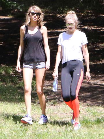 Gigi Hadid is comforted by Taylor Swift after splitting from Cody Simpson during a hike in Los Angeles, CA.