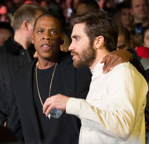 Celebrity guests attend Roc Nation Sports Presents: Throne Boxing at the Theater at Madison Square Garden, NY - Jay Z and Jake G.