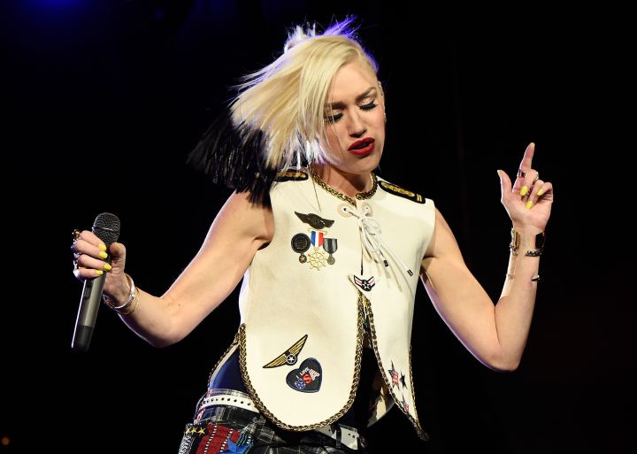 Gwen Stefani of No Doubt performs onstage during Rock in Rio USA at the MGM Resort Festival Grounds.
