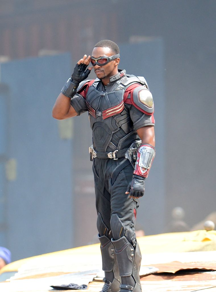 Did someone call for a superhero? Anthony Mackie was spotted dressed as Falcon on the set of "Captain America: Civil War."