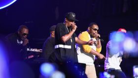 Young Chris, Jay-Z, Beanie Siegel, and Neef Buck perform during TIDAL X: Jay-Z B-sides