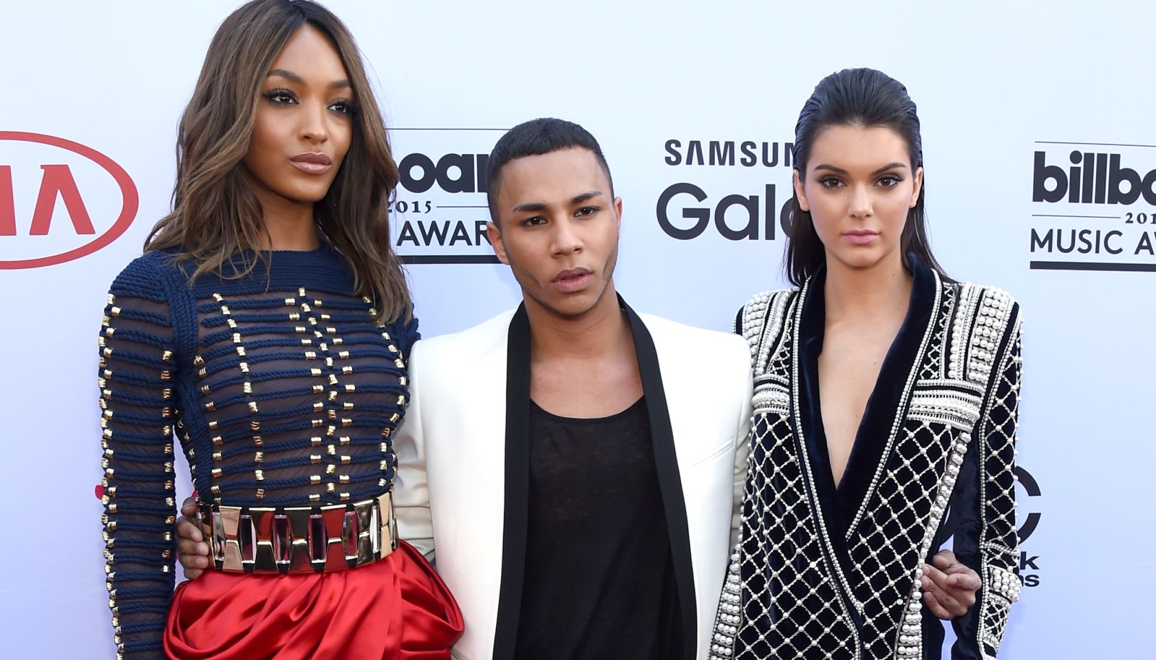 kendall jenner, jourdan dunn, and oliver rousteing