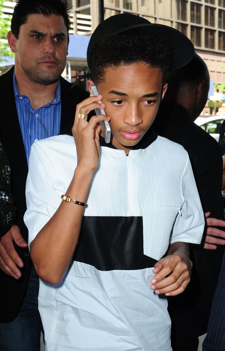 Jaden Smith checking his super important voice messages.