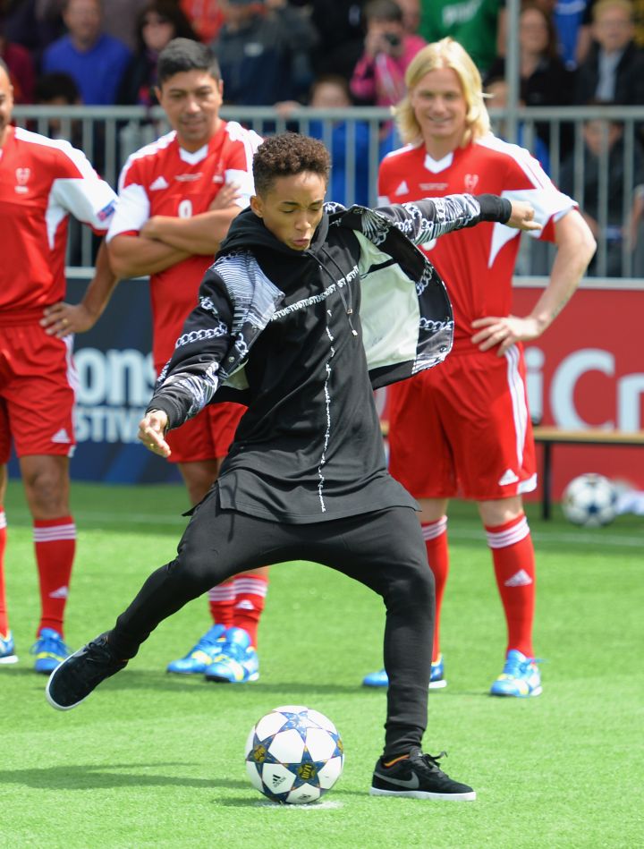 Jaden Smith trying to bend it like Beckham.