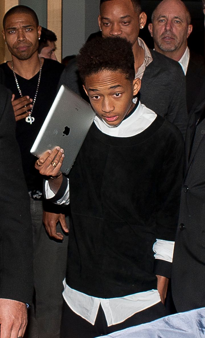 Jaden Smith on his iPhone 6Plus. That’s a big ass 6Plus, right?