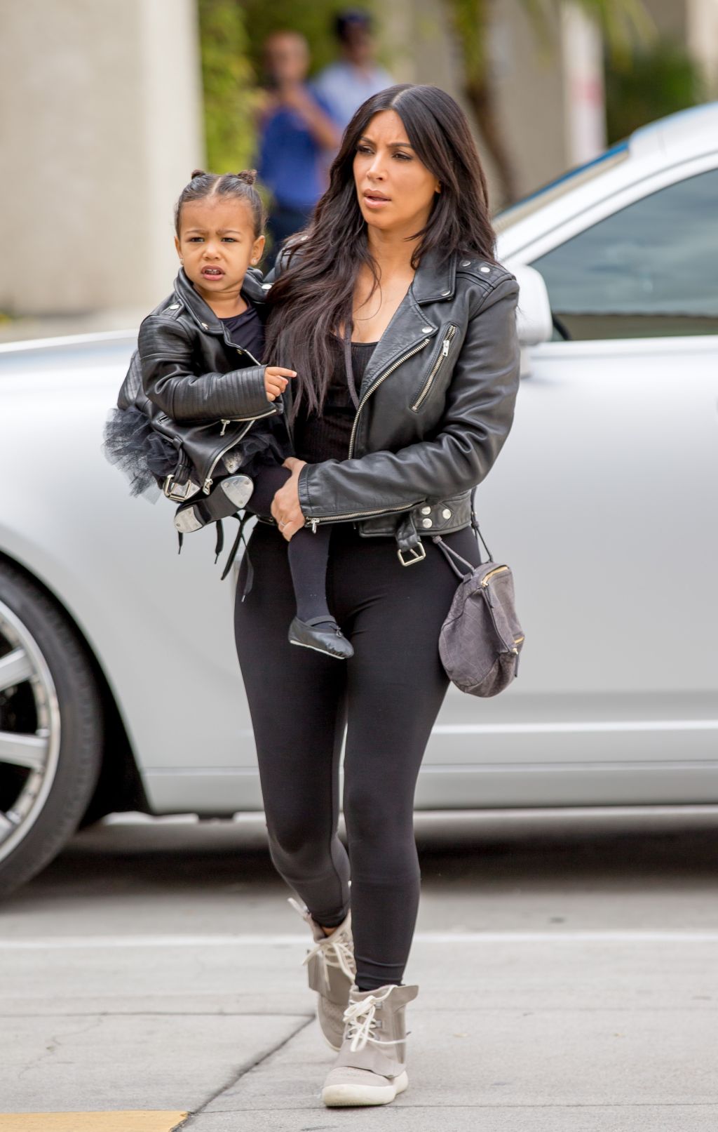 Kim and Kourtney Kardashian drop off North West and Penelope Disick at ballet class