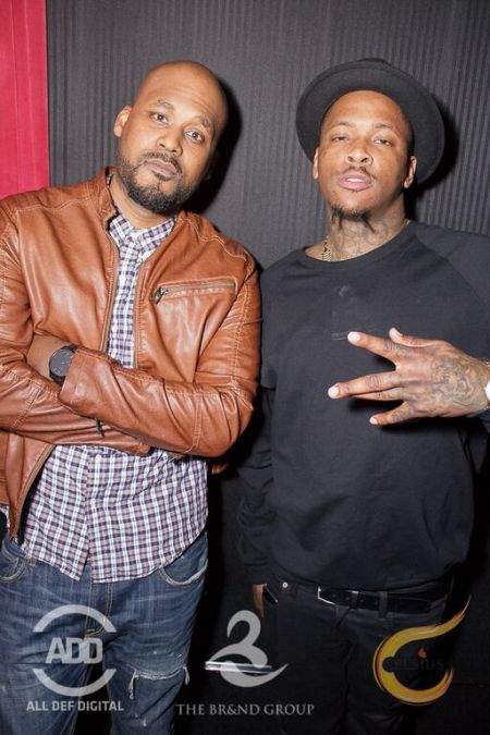 YG and Sydney posted up for the cameras.