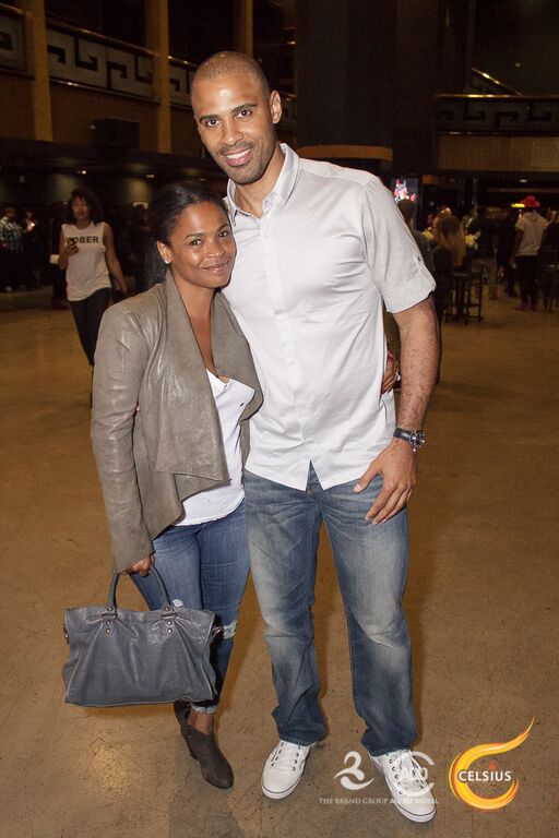 Nia Long posing with her husband at the All Def Comedy Live event presented by Celsius.