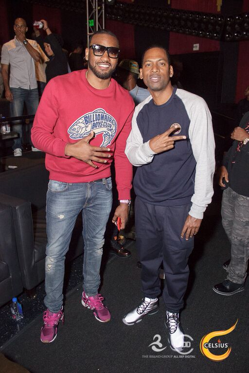 John Wall and Tony Rock pose at the All Def Comedy Live event presented by Celsius.