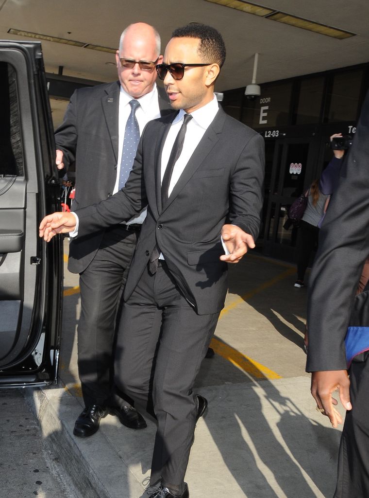 John Legend arrives in style to LAX.