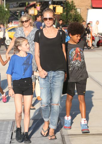 Heidi Klum with her kids in NYC
