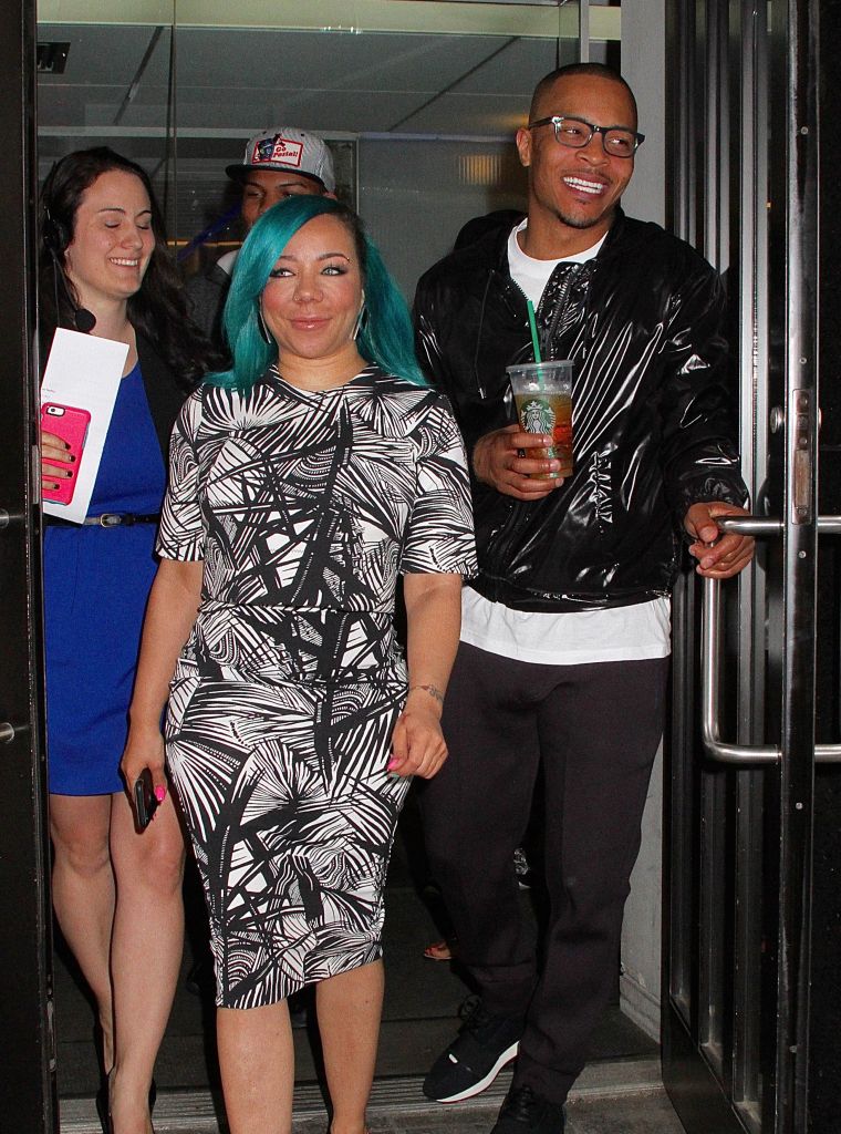 Rapper and actor T.I. and his wife Tameka 'Tiny' Harris are all smiles as they left "Good Day New York," where they talked about the new season of their reality TV show.