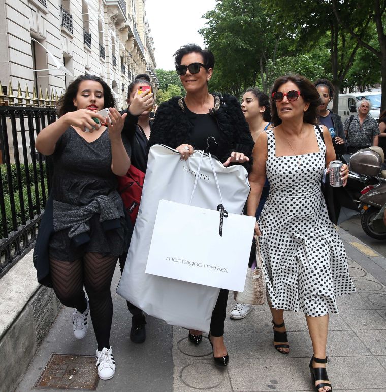 Kris Jenner is popping while shopping in Paris.