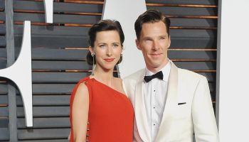 Benedict Cumberbatch and wife Sophie Hunter at Vanity Fair Oscar Party 2015