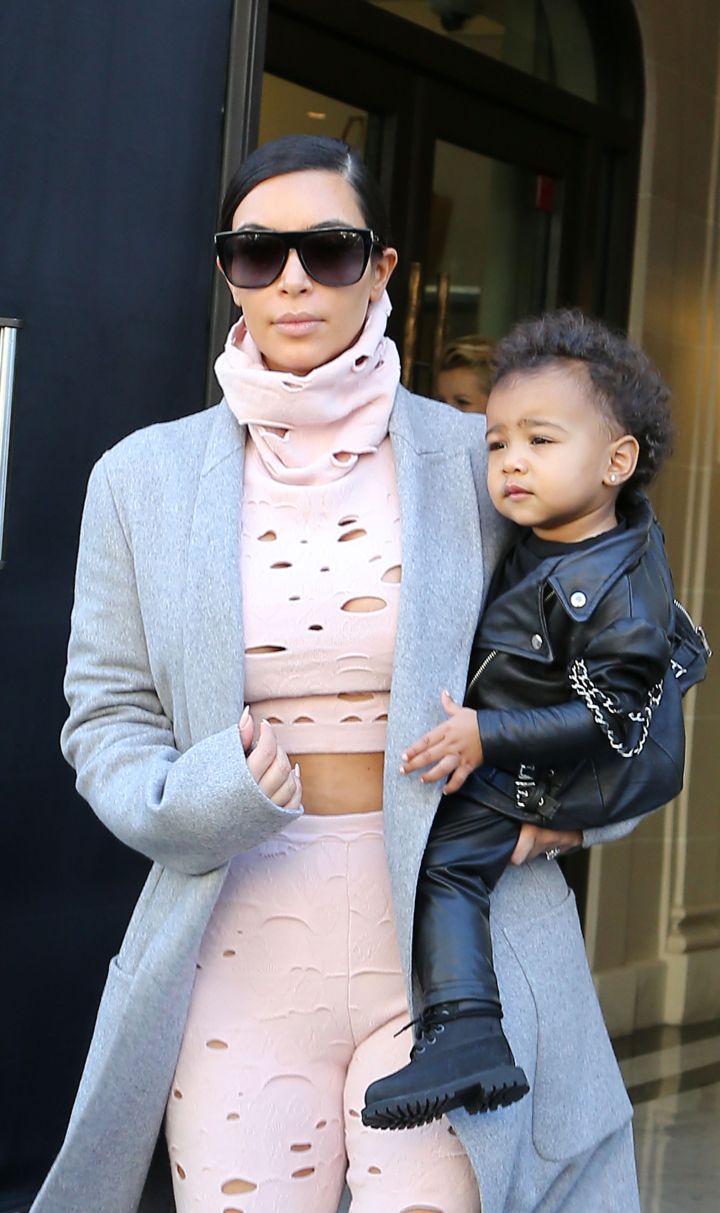 North rocks black leather as well as her daddy does.