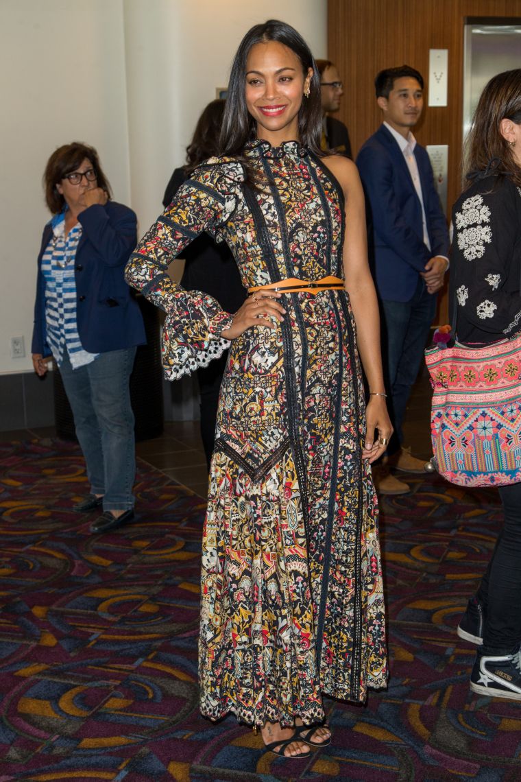 Power woman Zoe Saldana hit the Los Angeles premiere of “Infinitely Polar Bear,” held at Regal Cinemas L.A.