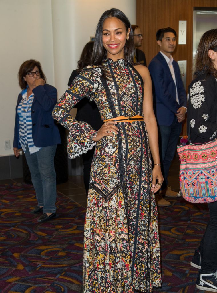 Power woman Zoe Saldana hit the Los Angeles premiere of "Infinitely Polar Bear," held at Regal Cinemas L.A.