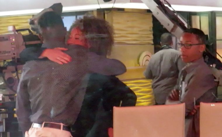 Rachel Dolezal hugs her son during an appearance on the "Today" show.