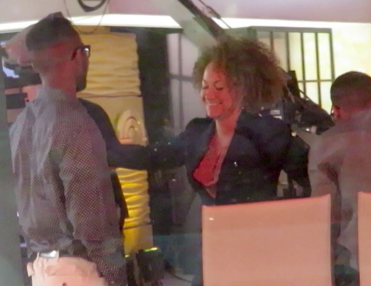 Rachel Dolezal reaches out to her son during an appearance on the “Today” show.