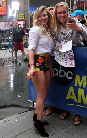 Hilary Duff visits Good Morning America in NYC