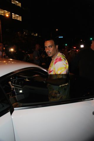 French Montana arrives at Hooray Henry's Club in West Hollywood