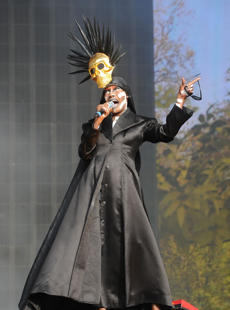 Grace Jones might be in the Illuminati....or she's just performing at the British Summer Time Festival at Hyde Park in London.