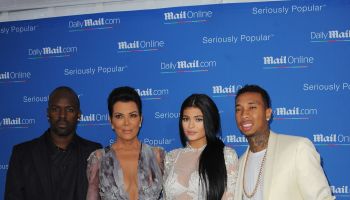 Kylie Jenner, Tyga, Corey Gamble, Kris Jenner at CELEBRITY ARRIVES AT MAILONLINE YACHT PARTY IN CANNES