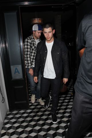 Nick Jonas and Chord Overstreet leaving Craig's in West Hollywood