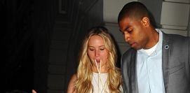 Jennifer Lawrence looking crazy with chopsticks in her mouth