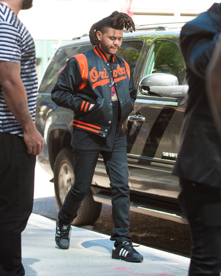 Made In America headliner The Weeknd keeps his cool as he leaves a Soho, NYC hotel.