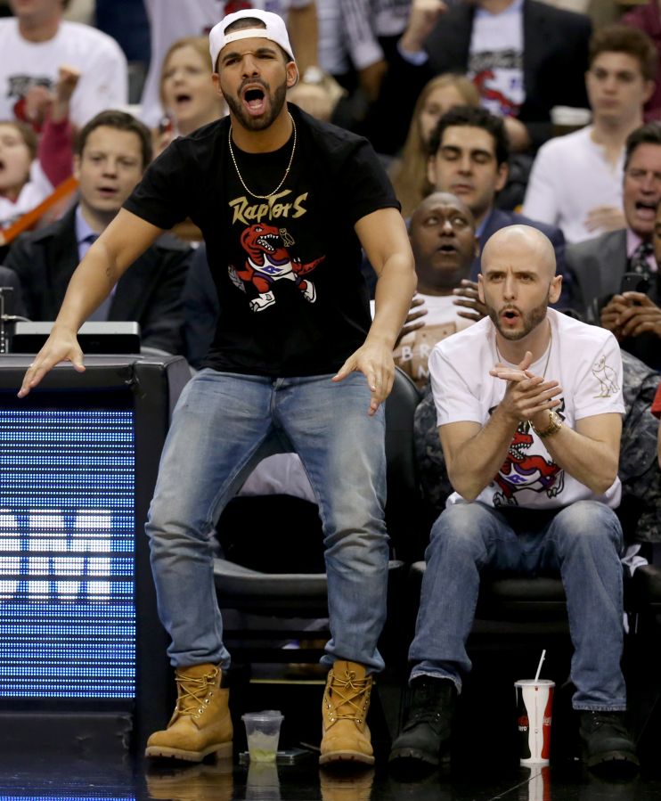 Drake courtside, Toronto Raptors vs Brooklyn Nets game