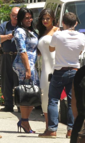 Mob Wives Renee Graziano and new cast member Marissa Jade film scene in West Village NYC