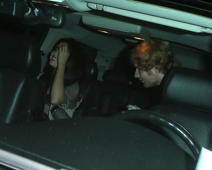 Ed Sheeran and Selena Gomez grab a quick bite to eat at the 7-Eleven before heading back to her place.