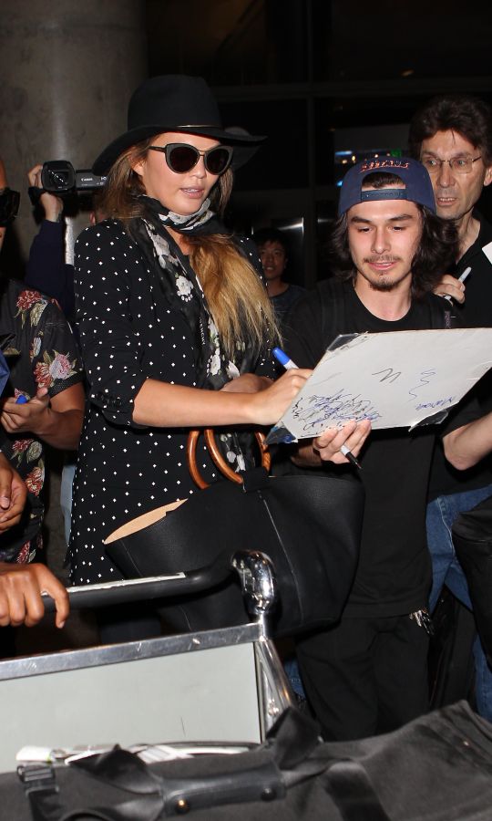 Chrissy Teigen arrives in LA
