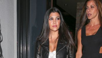 Kourtney Kardashian seen leaving Craig's restaurant after dinner with friend in Los Angeles, CA