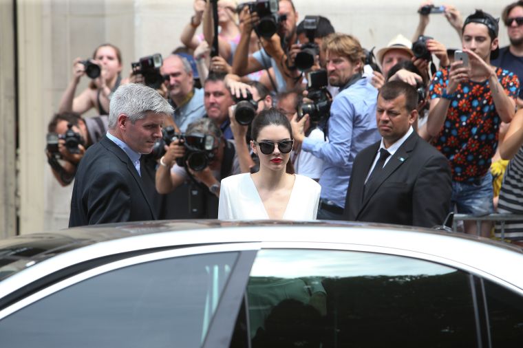 Kendall Jenner was unbothered at the Chanel show as part of Paris Fashion Week: Haute Couture Fall/Winter 15/16.