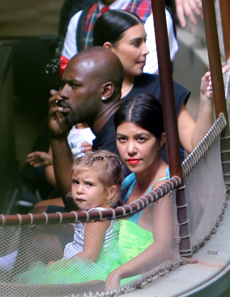 Penelope, Kourtney, Kim, and Kris’ new man Corey Gamble hit Disneyland with a vengeance.