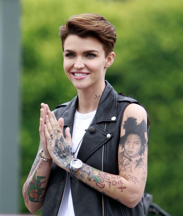 Australian actress Ruby Rose meets and greets her fans at a live taping of 'EXTRA' in Los Angeles, CA.