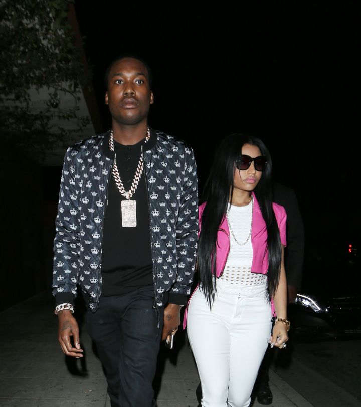 Boo’d up! Nicki and Meek hold hands on their way into LURE nightclub in West Hollywood.