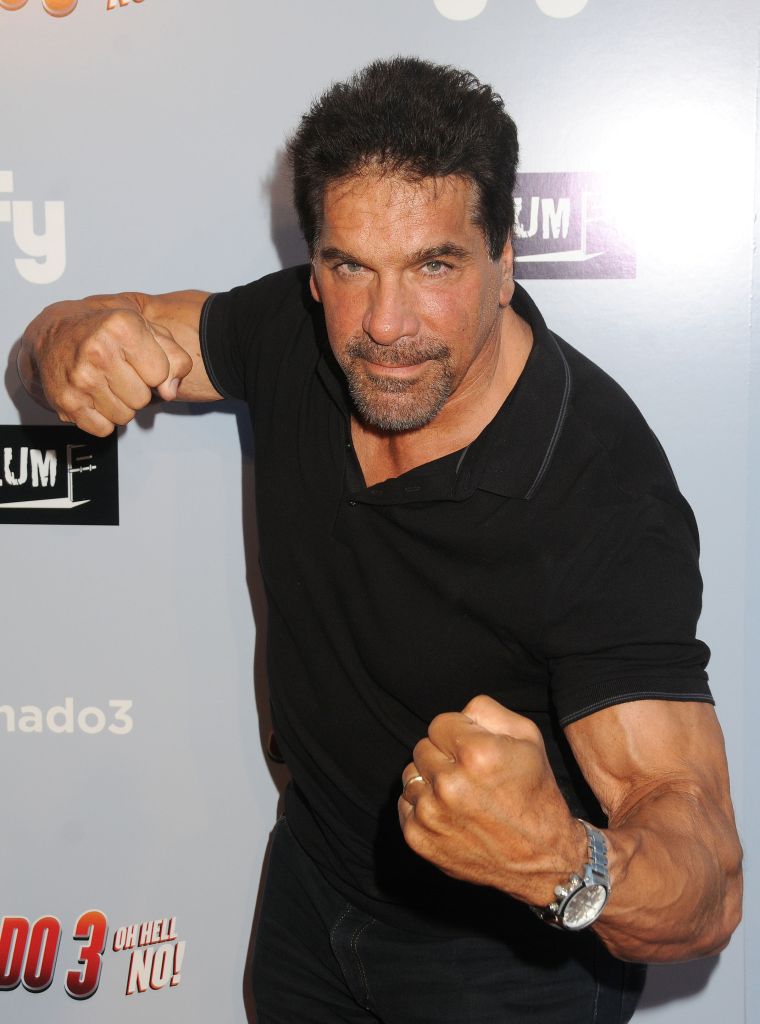 Lou Ferrigno hulks out at the "Sharknado 3: Oh Hell No!" Los Angeles Premiere at iPic Theaters.