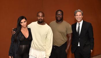 Kim Kardashian, Kayne West, Steve McQueen and LACMA Director and CEO Michael Govan attend LACMA Director's Conversation With Steve McQueen