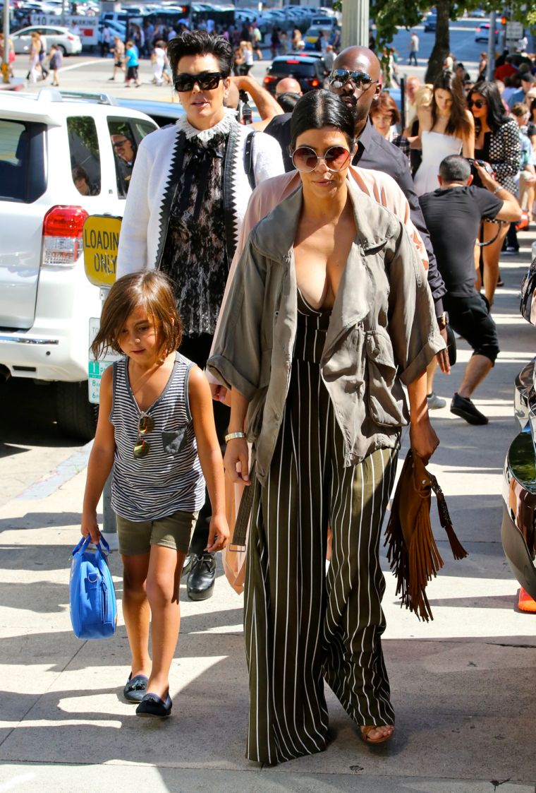 Kourtney Kardashian and Mason Disick were spotted strolling through Hollywood.