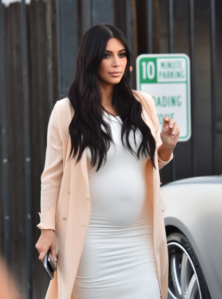 Kim's baby bump is on fleek in Beverly Hills. She's finally starting to show.